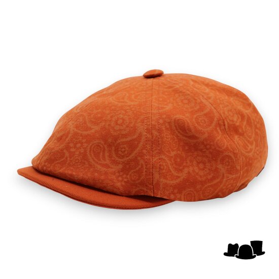 alfonso deste newsboy cap napoli katoen paisley oranje
