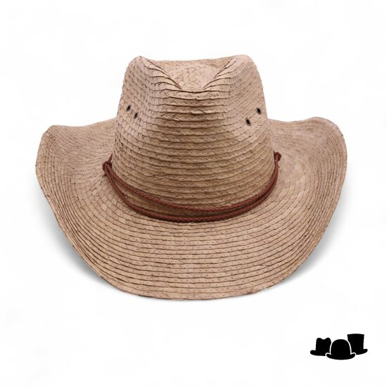 fiebig westernhoed stro natural with chinstrap