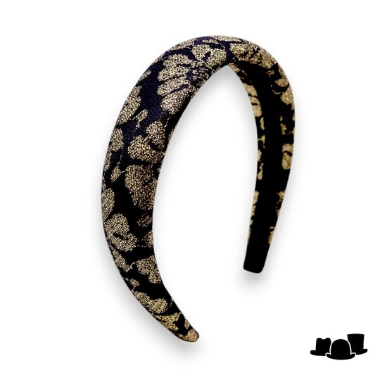 jos van dijck gewatteerde diadeem kant en lurex black gold