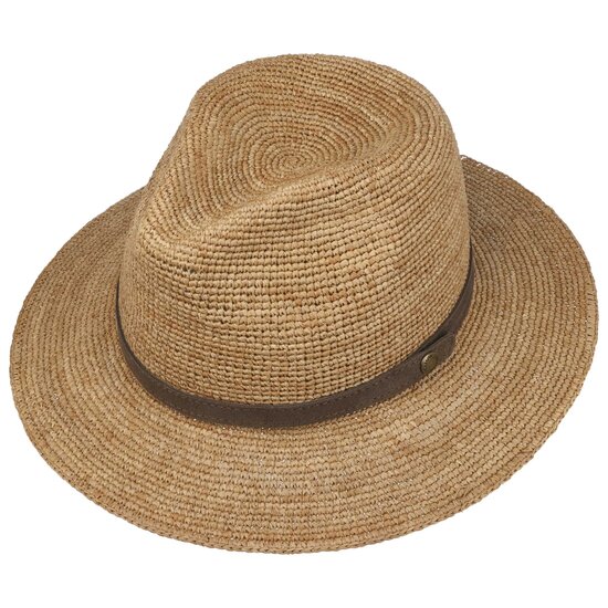 stetson traveller raffia mix crochet rollable toasted