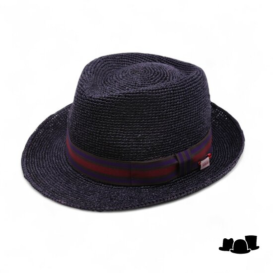bedacht crochet trilby mowbray straw black