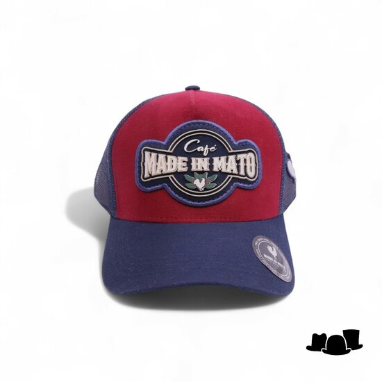 made in mato trucker cap cafe bordeaux en navy