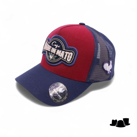 made in mato trucker cap cafe bordeaux en navy