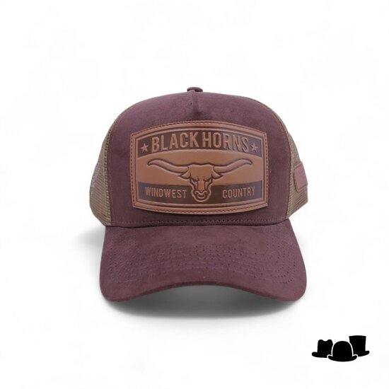 made in mato trucker cap black horns brown