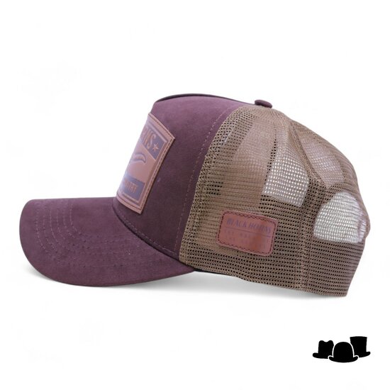 made in mato trucker cap black horns brown