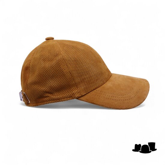 alfonso deste baseball cap suede pinhole tan