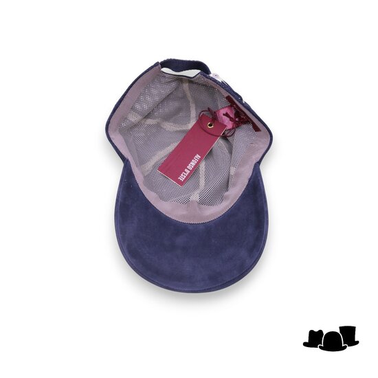 alfonso deste baseball cap suede pinhole navy