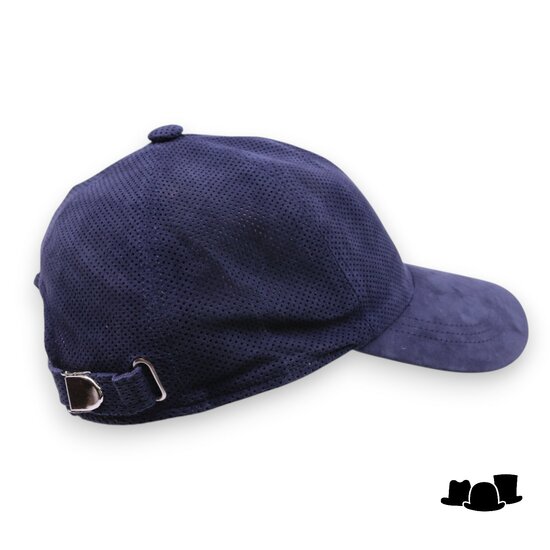 alfonso deste baseball cap suede pinhole navy