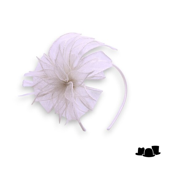 seeberger haarversiering diadeem becky sinamay en veren white