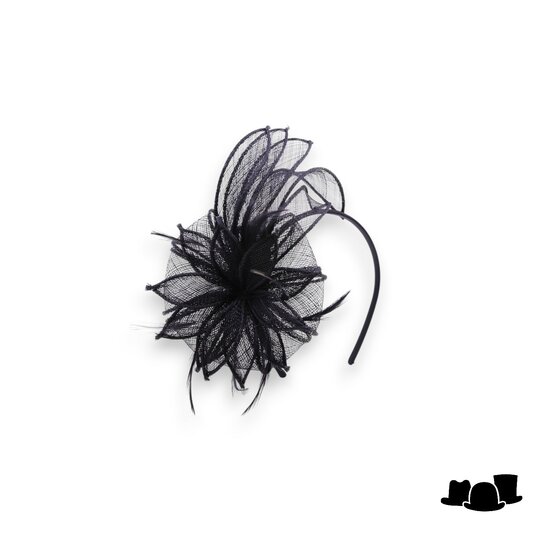 seeberger haarversiering diadeem becky sinamay en veren black