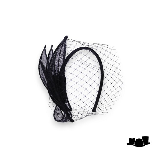 seeberger haarversiering diadeem ella sinamay en voile zwart