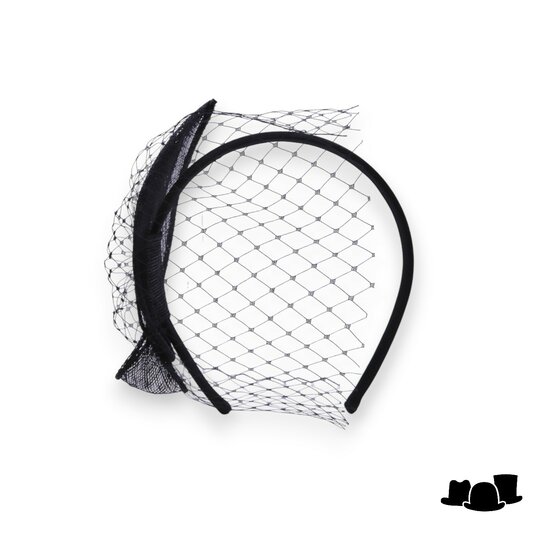 seeberger haarversiering diadeem ella sinamay en voile zwart