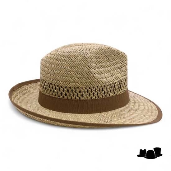 fiebig fedora strohoed zeegras met bies naturel