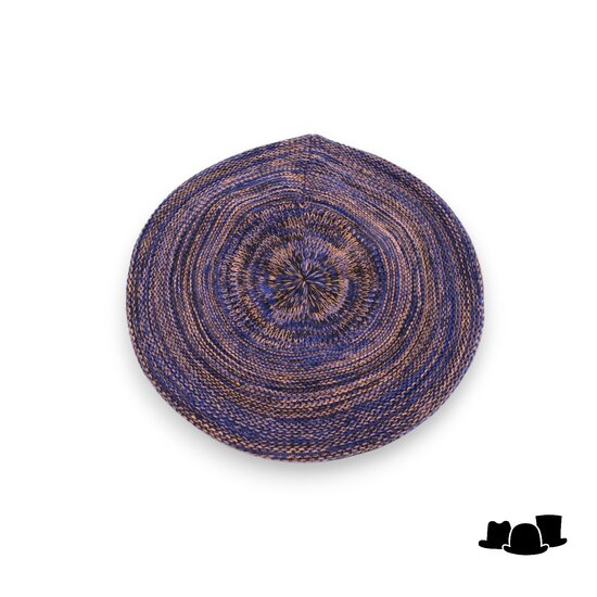 bedacht zomer baret basic katoen blue tan