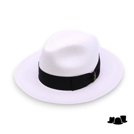 borsalino panama classic fino wide brim white and black