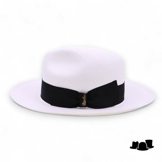 borsalino panama classic fino wide brim white and black