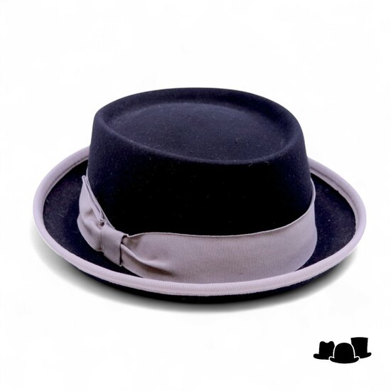 soprattutto pork pie wolvilt navy en grijs