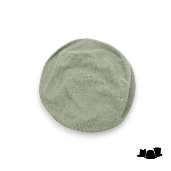 seeberger knitted baret katoen pine green