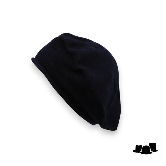 seeberger knitted baret katoen black