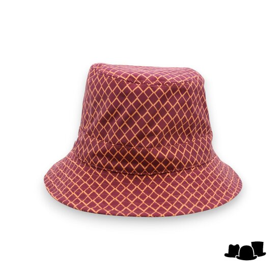seeberger vissers regenhoed with graphic pattern cassis en papaya