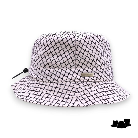 seeberger vissers regenhoed with graphic pattern black and white