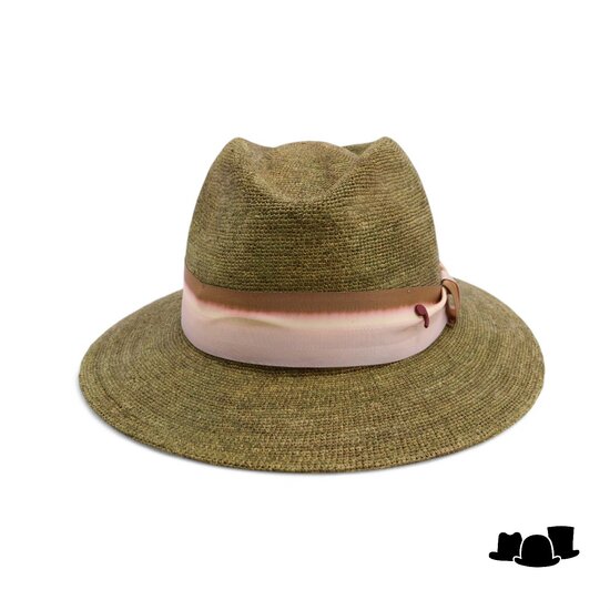 alfonso deste fedora chicago raffia crochet faded groen