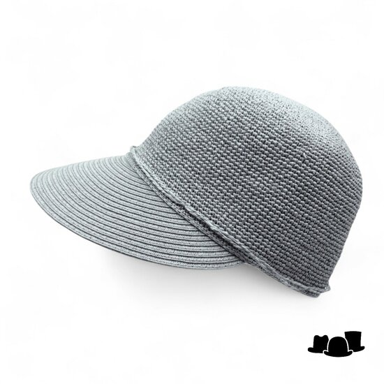 seeberger visor cap fijn crochet papierstro pine green