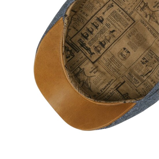 stetson cap kelvey linen and leather denim blue