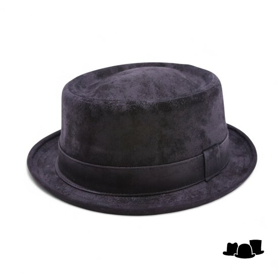 fiebig pork pie stressed leather black