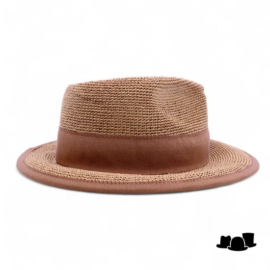 bedacht fedora crochet cellulose camel