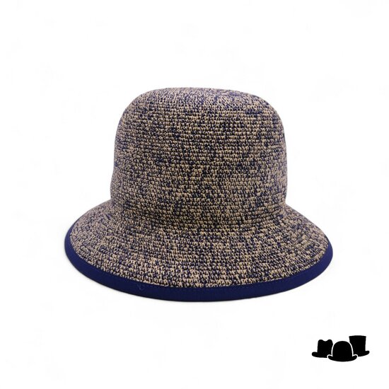 bedacht zomer hoed pomeroy cellulose blauw beige