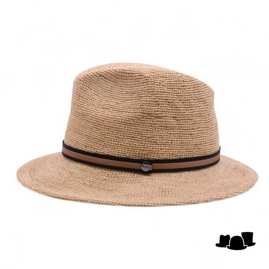 borsalino fedora argentina crochet fine raffia naturel