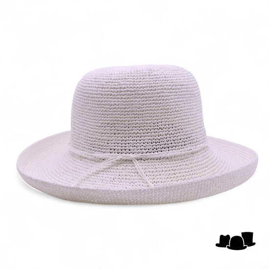 seeberger zomerhoed billie crochet cellulose wit