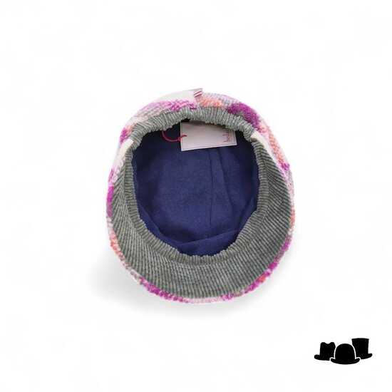 bedacht ballonpet urana wolmix creme magenta groen