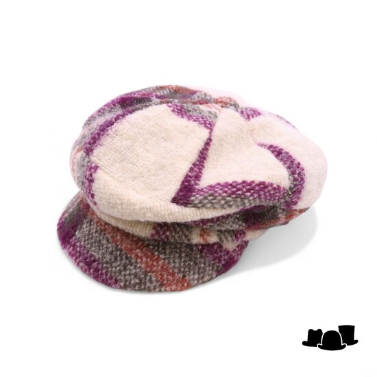 bedacht ballonpet urana wolmix creme magenta groen