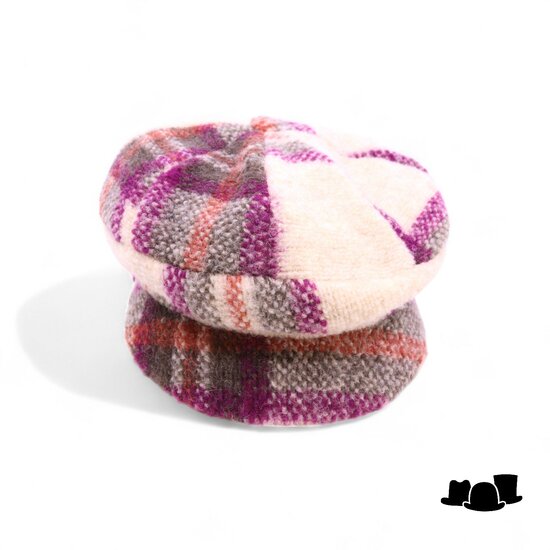 bedacht ballonpet urana wolmix creme magenta groen