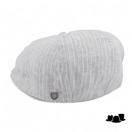 brixton brood snap cap chambray gestreepte grijs