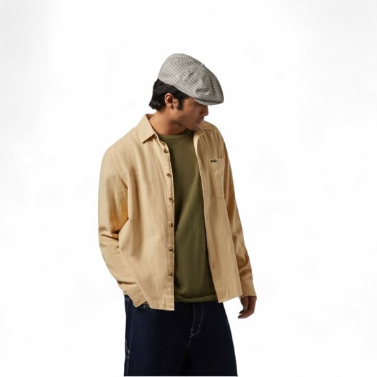 brixton hooligan snap cap wolmix tartan blauw