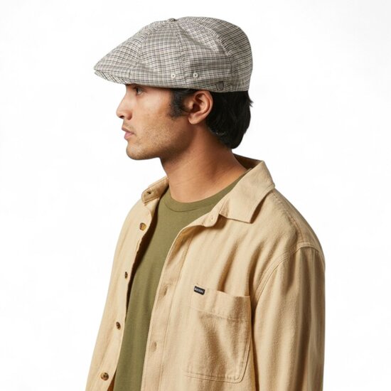 brixton hooligan snap cap wolmix tartan blauw