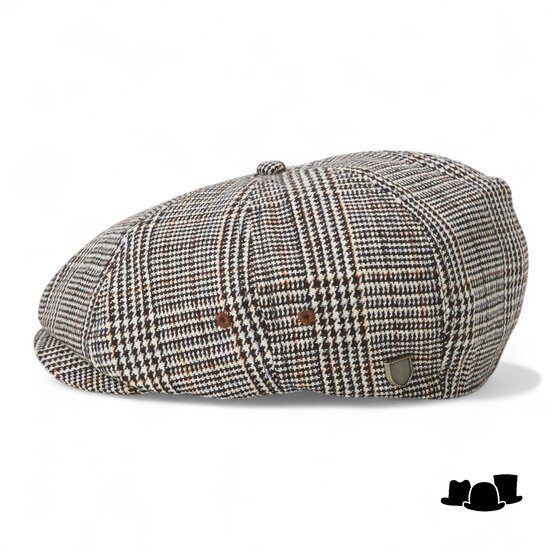 brixton brood snap cap wolmix houndstooth earthy tones