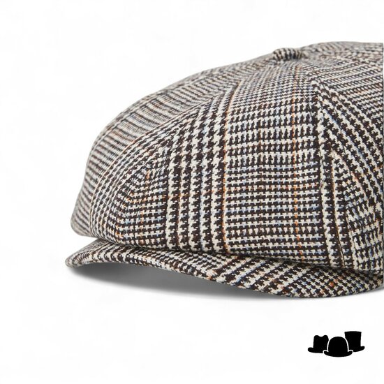 brixton brood snap cap wolmix houndstooth earthy tones