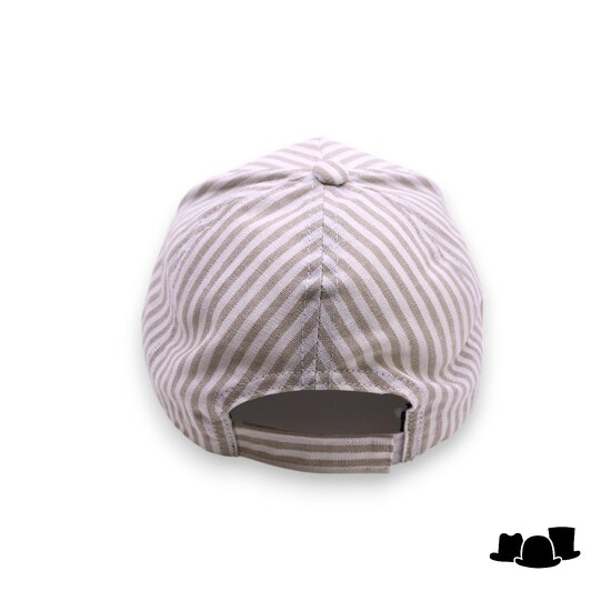 fiebig baseball cap katoen linnenmix streep beige