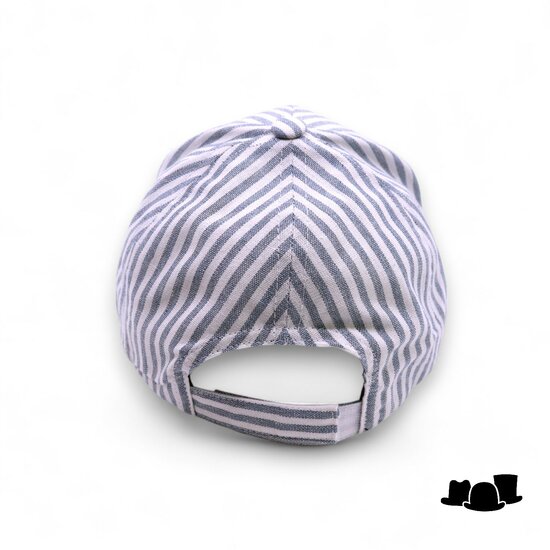 fiebig baseball cap katoen linnenmix streep jeansblauw