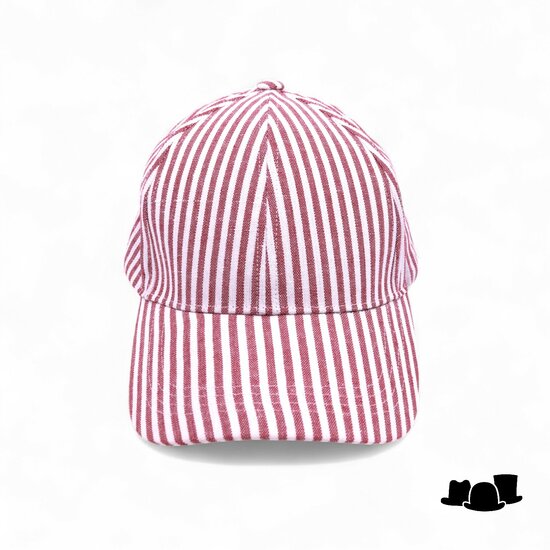 fiebig baseball cap katoen linnenmix streep rood