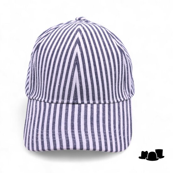 fiebig baseball cap katoen linnenmix streep blauw