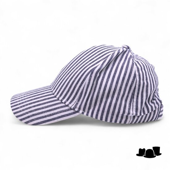 fiebig baseball cap katoen linnenmix streep blauw