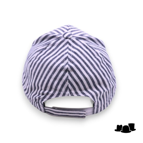 fiebig baseball cap katoen linnenmix streep blauw