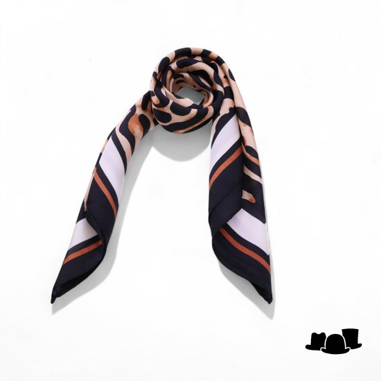 onkar neckerchief sjaal animal print taupe ivory and black