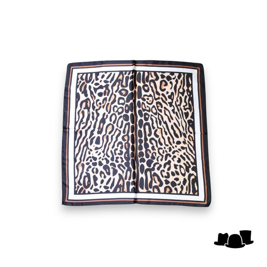 onkar neckerchief sjaal animal print taupe ivory and black