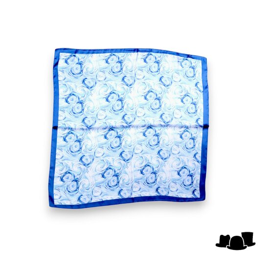 onkar neckerchief satijn swirls blue